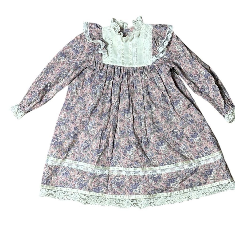 Jessica McClintock gunne sax vintage girls prairiecore cottagecore dress